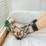 NEW! Embroidery Flower Socks