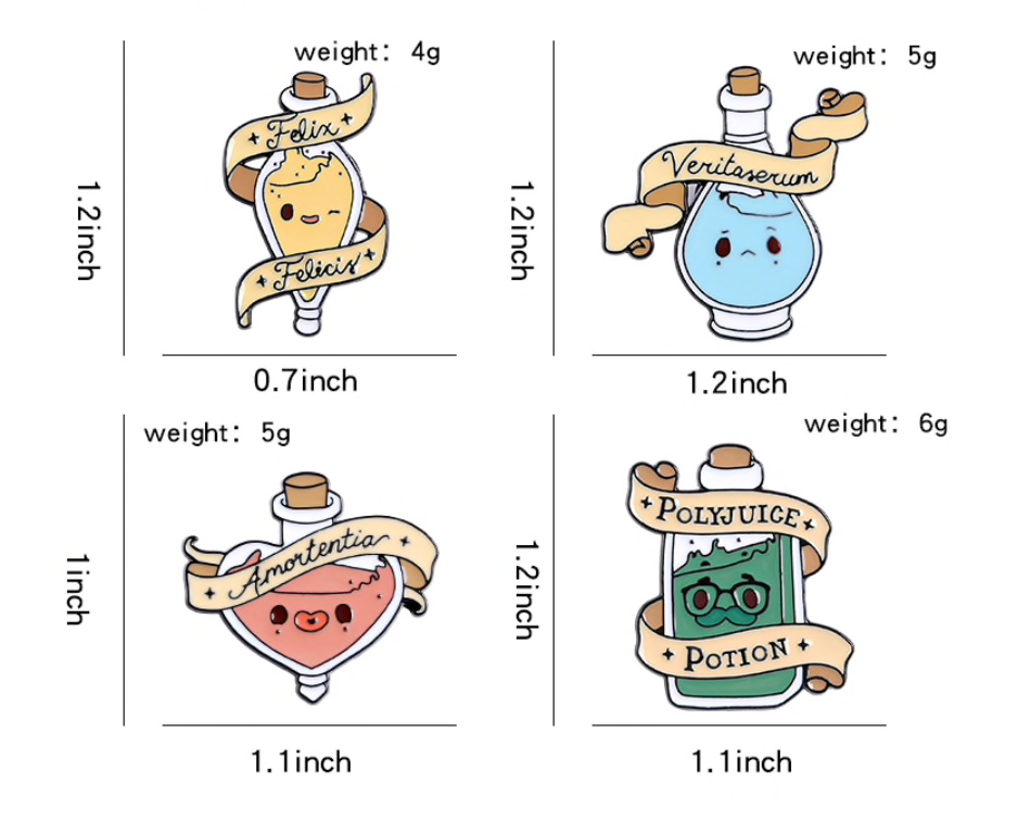 Magic Love Potions Enamel Pins
