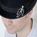 LARGE HAND-EMBROIDERED "SKELETON" BROOCH