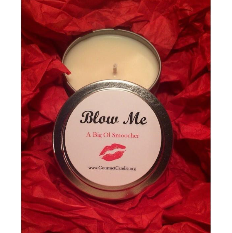 Naughty Valentines Day Candles ❤️ Blow Me...A Big Ol Smoocher Egyptian Amber