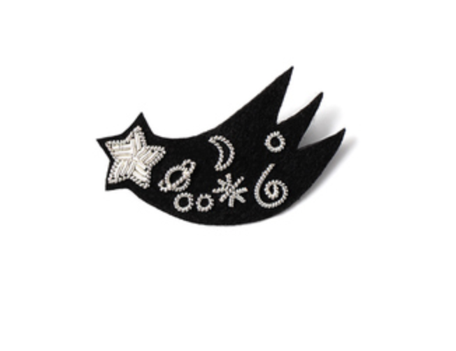 HAND-EMBROIDERED "SHOOTING STAR" BROOCH