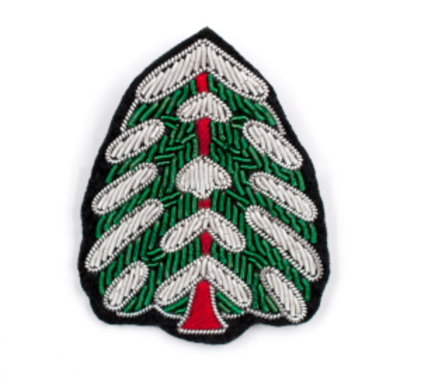 HAND-EMBROIDERED "CHRISTMAS TREE" BROOCH