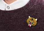 LARGE HAND-EMBROIDERED "BENGAL TIGER" BROOCH