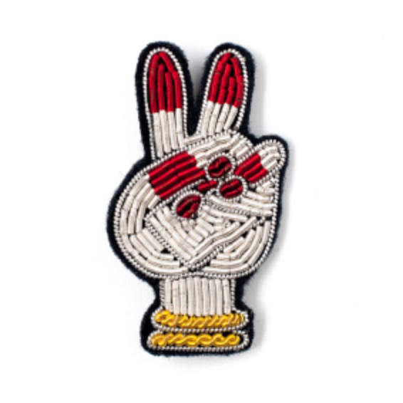 HAND-EMBROIDERED "YEAH GESTURE" BROOCH