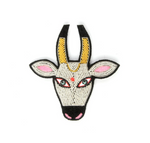 LARGE HAND-EMBROIDERED "SACRED COW" BROOCH