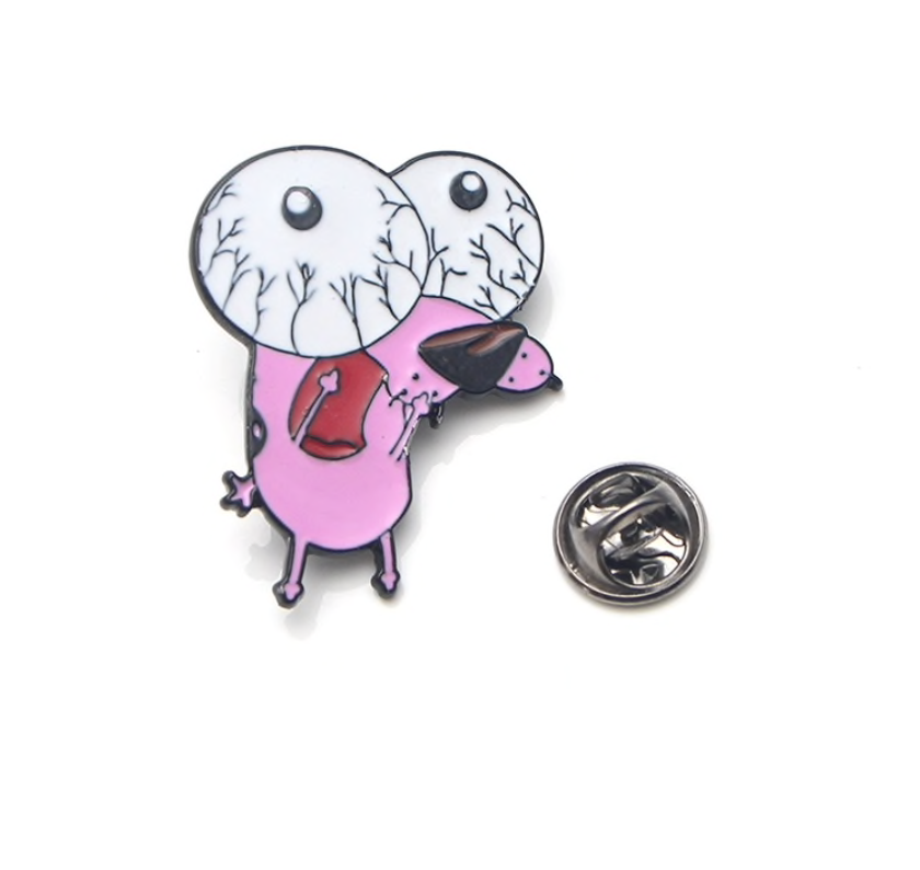 COURAGE The Cowardly Dog Enamel Pins