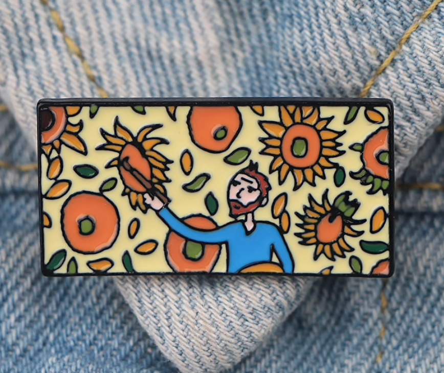 Van Gogh Sun Flower Pin