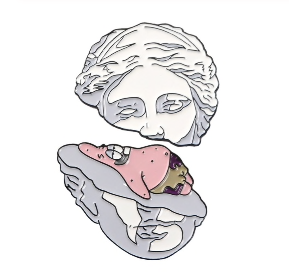Split Head Sculpture Pin