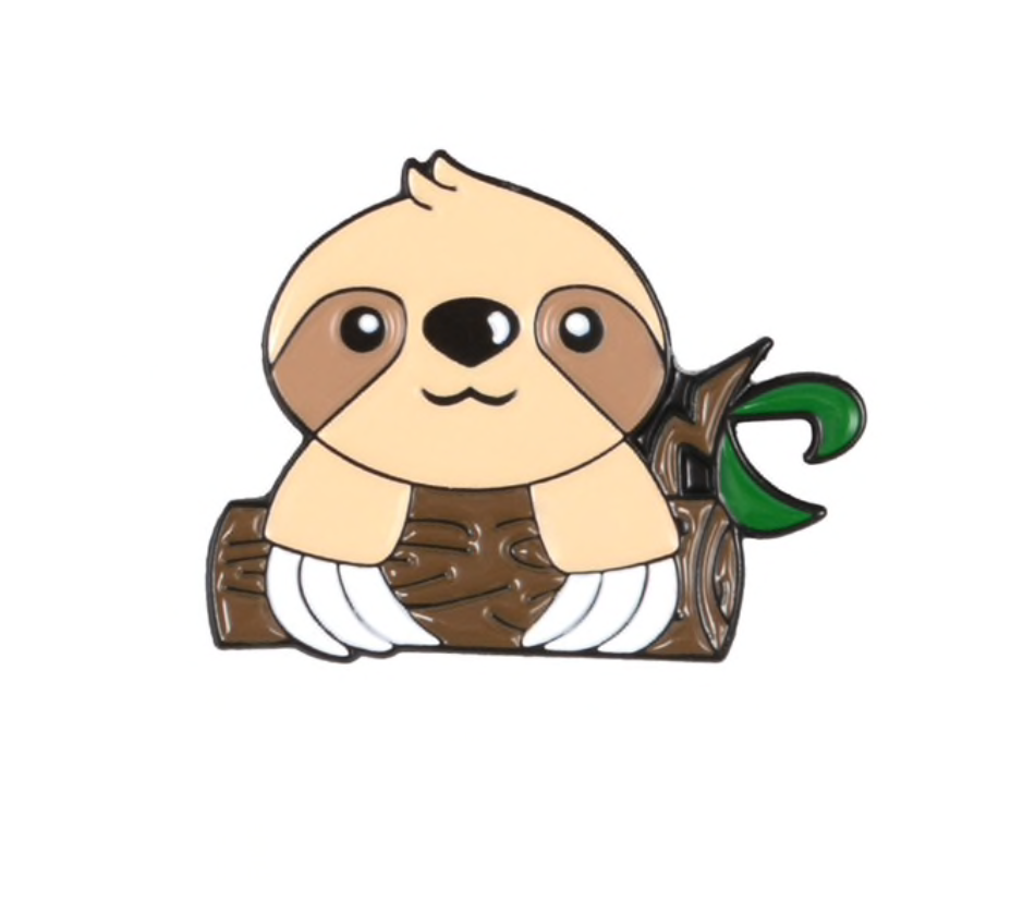 Live Slow Spirit Animal Enamel Pin Sloth