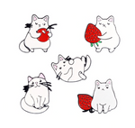 White Fat Cat Enamel Pin