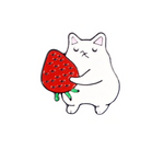 White Fat Cat Enamel Pin