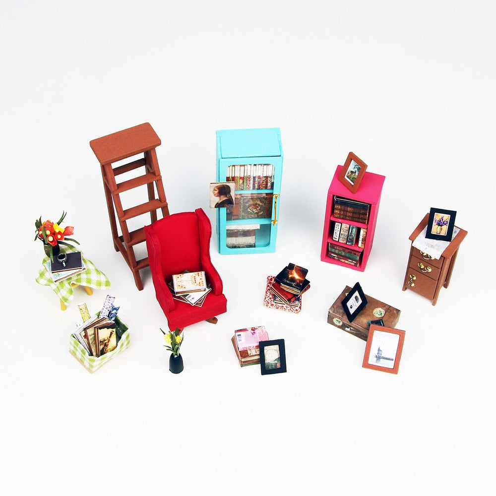 Sam's Study Room DIY Miniature Dollhouse Kit