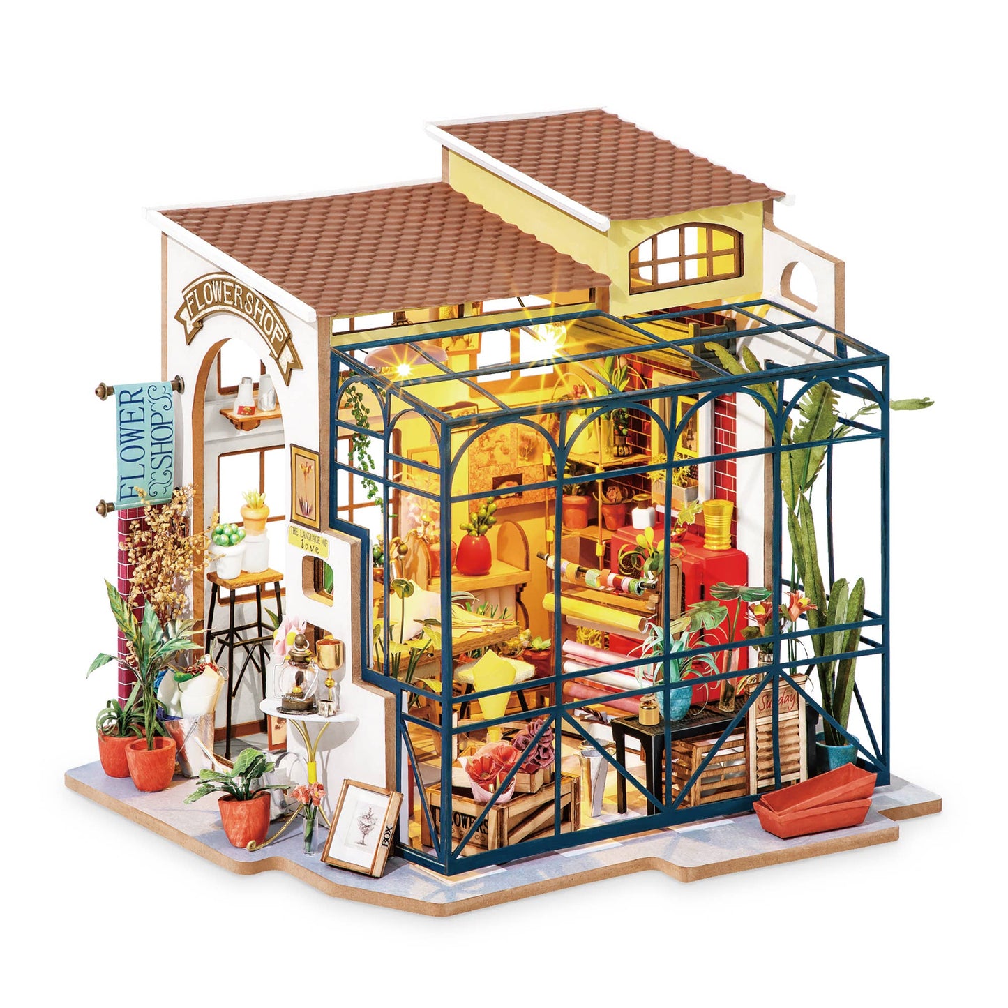 Flower Shop DIY Miniature Dollhouse Kit