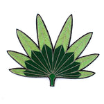 Green Palm Leaf Embroidered Brooch
