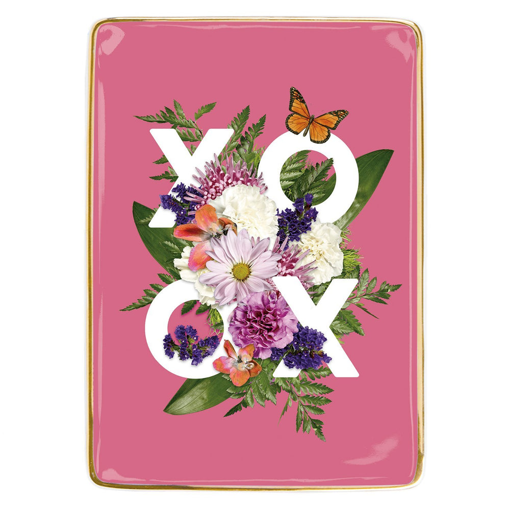 SAY IT WITH FLOWERS XOXO PORCELAIN TRAY