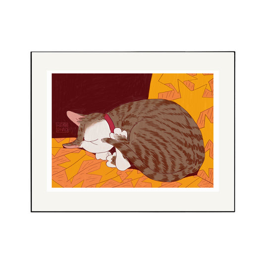 Sleeping Cat Print