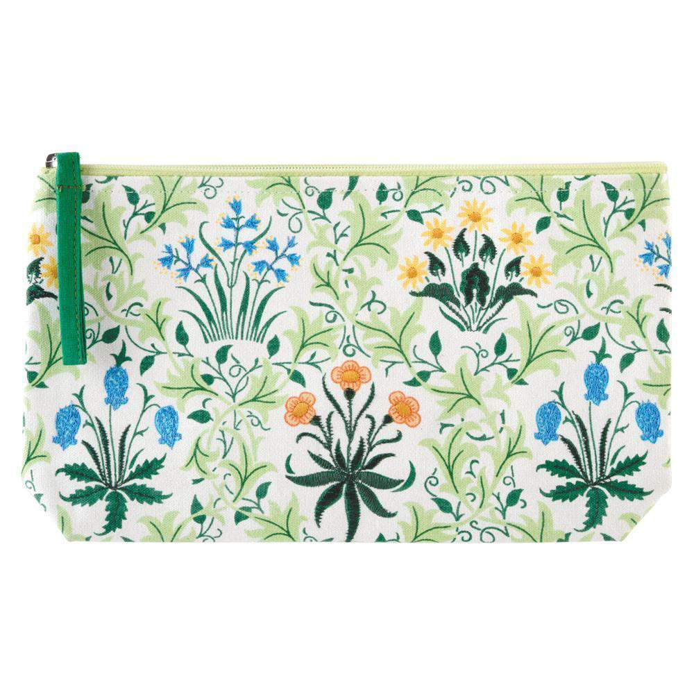 WILLIAM MORRIS CELANDINE EMBROIDERED POUCH